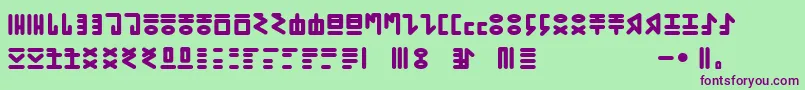 GENР RICA PRIMITIVA 01 Font – Purple Fonts on Green Background
